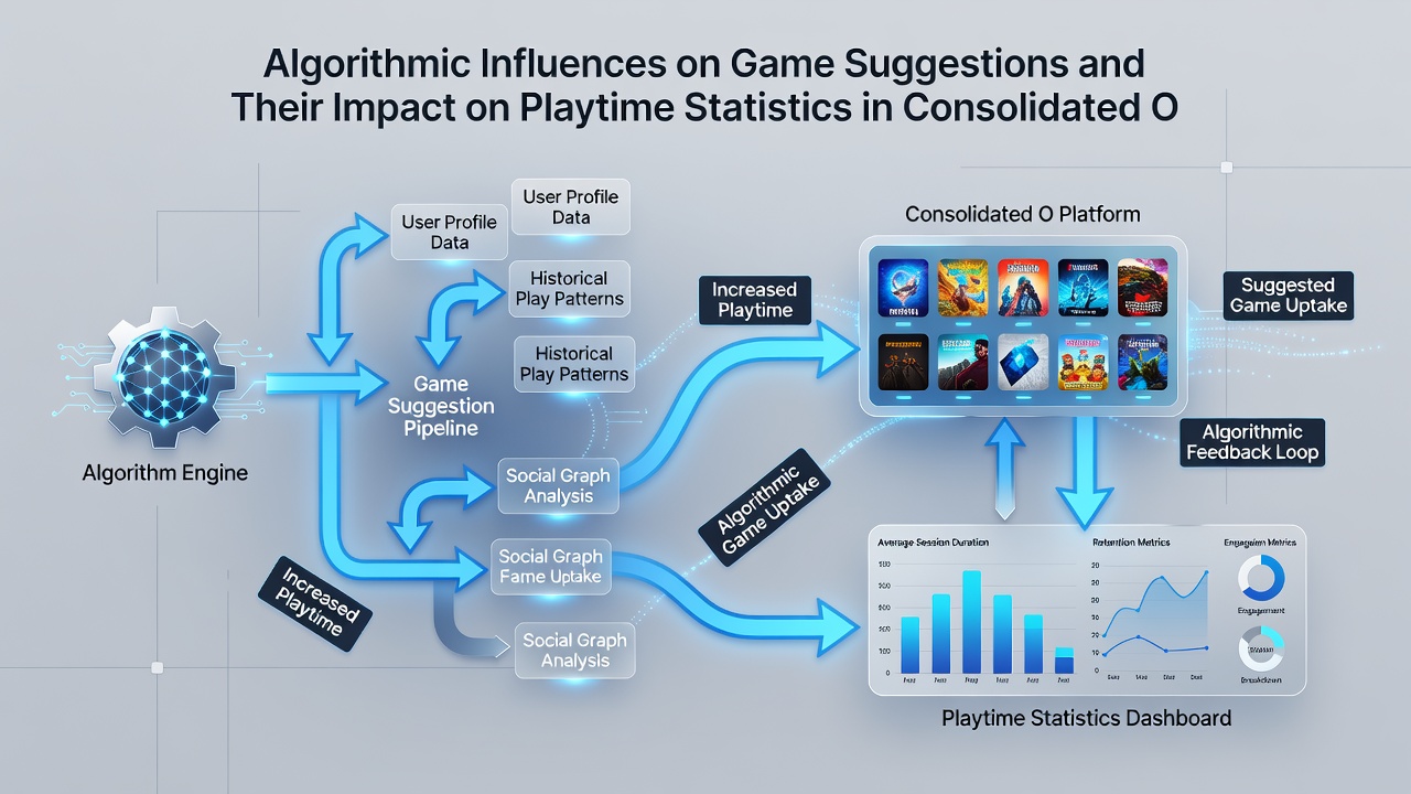 Analytics charts illustrating playtime statistics influenced by game recommendation algorithms in online gaming environments
