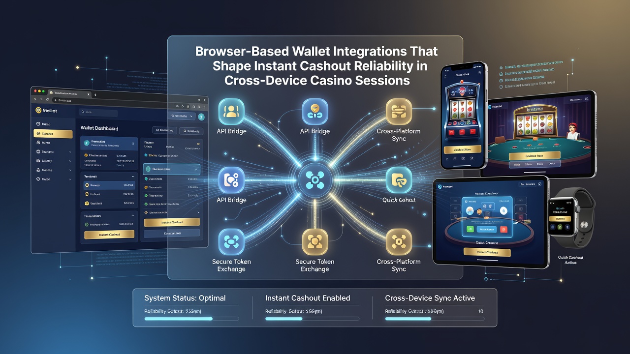 Mobile and desktop casino screens demonstrating seamless wallet sync during cashout