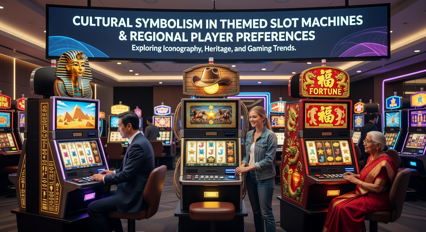 Themed slot machines featuring cultural symbols like dragons and lotus flowers in an Asian casino setting