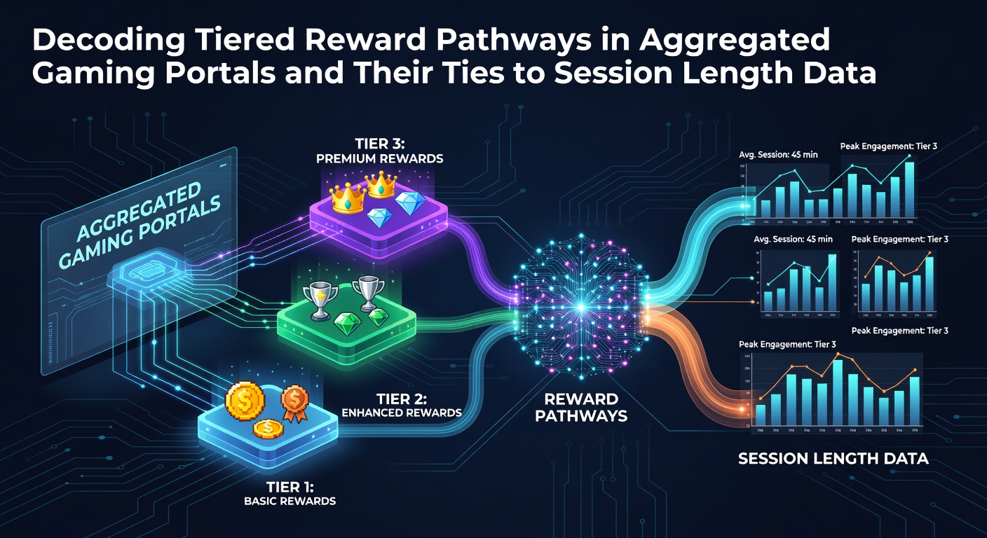 Visualization of tiered reward structures and session tracking in aggregated gaming platforms