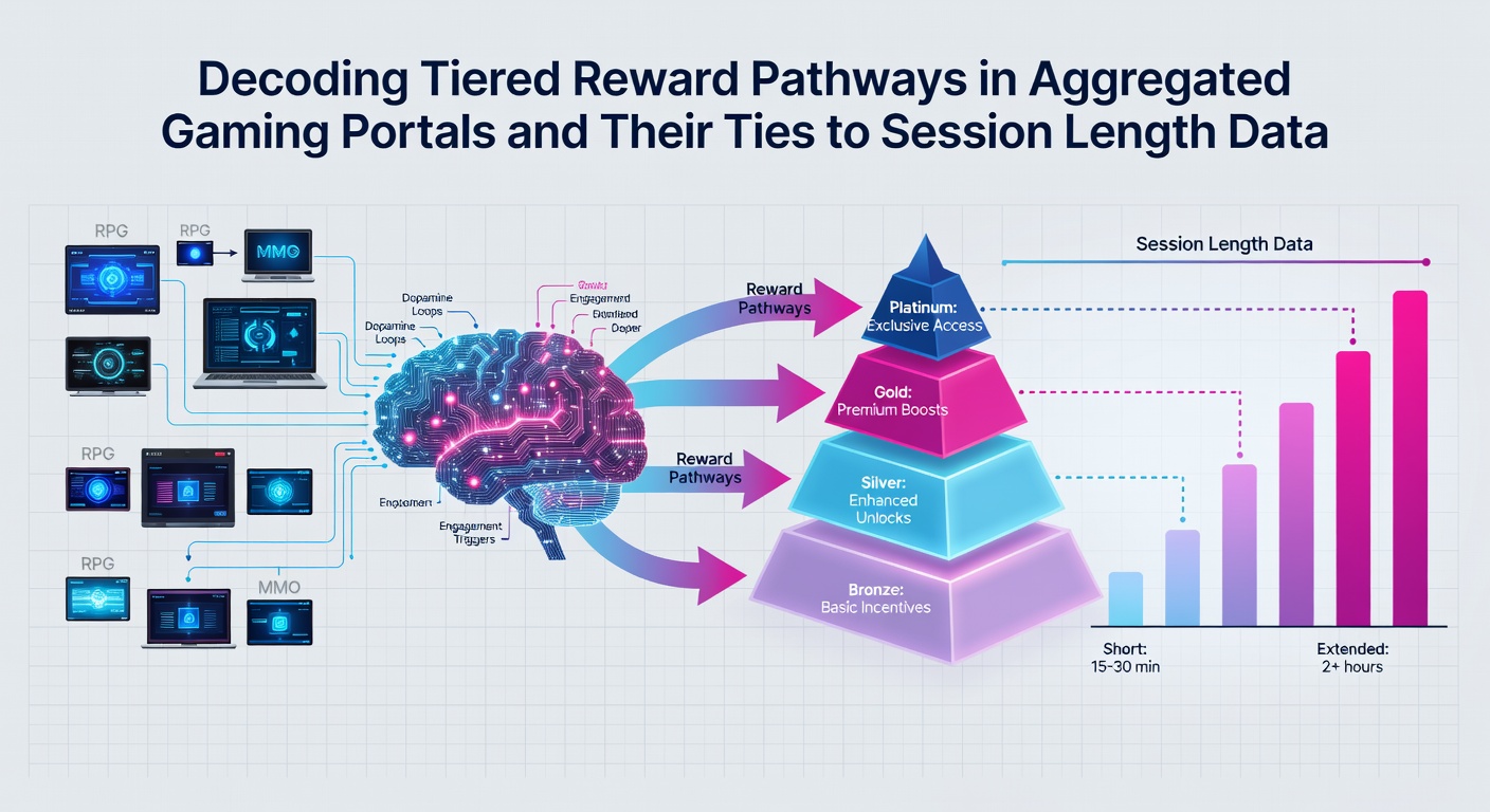 Data charts illustrating session length correlations with tiered rewards in gaming portals