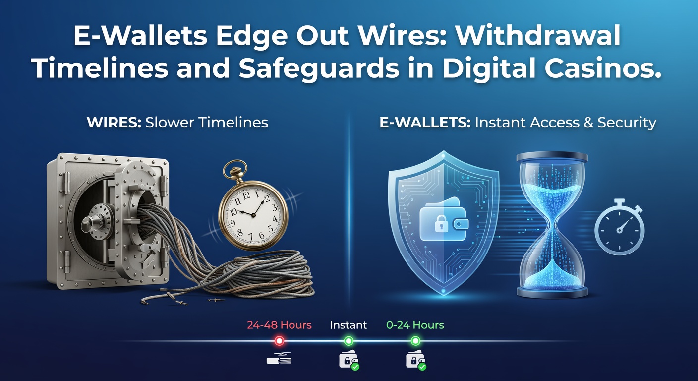 Digital casino player checking e-wallet withdrawal on mobile device, highlighting speed and security features